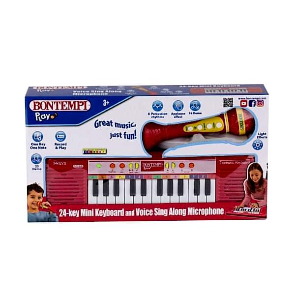 4002120  Elektronik Mikrofonlu Org 24 Tuş Kırmızı -Sunman