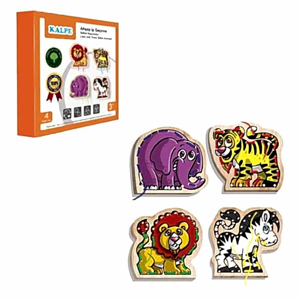 KAL-1019-1020 Chiva, Ahşap İp Geçirme- Safari Hayvanlar