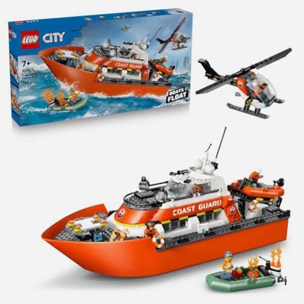 60504 Lego City Sahil Güvenlik Kurtarma Botu ve Helikopteri 742 parça +7 yaş