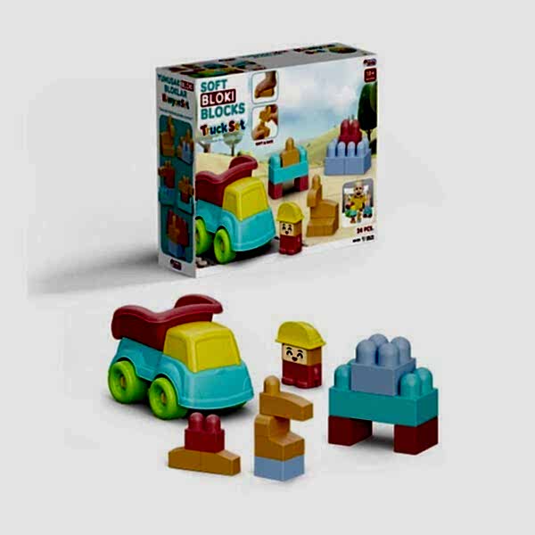 04123 YUMUŞAK BLOKİ BLOKLAR KAMYON SET 24 PARÇA